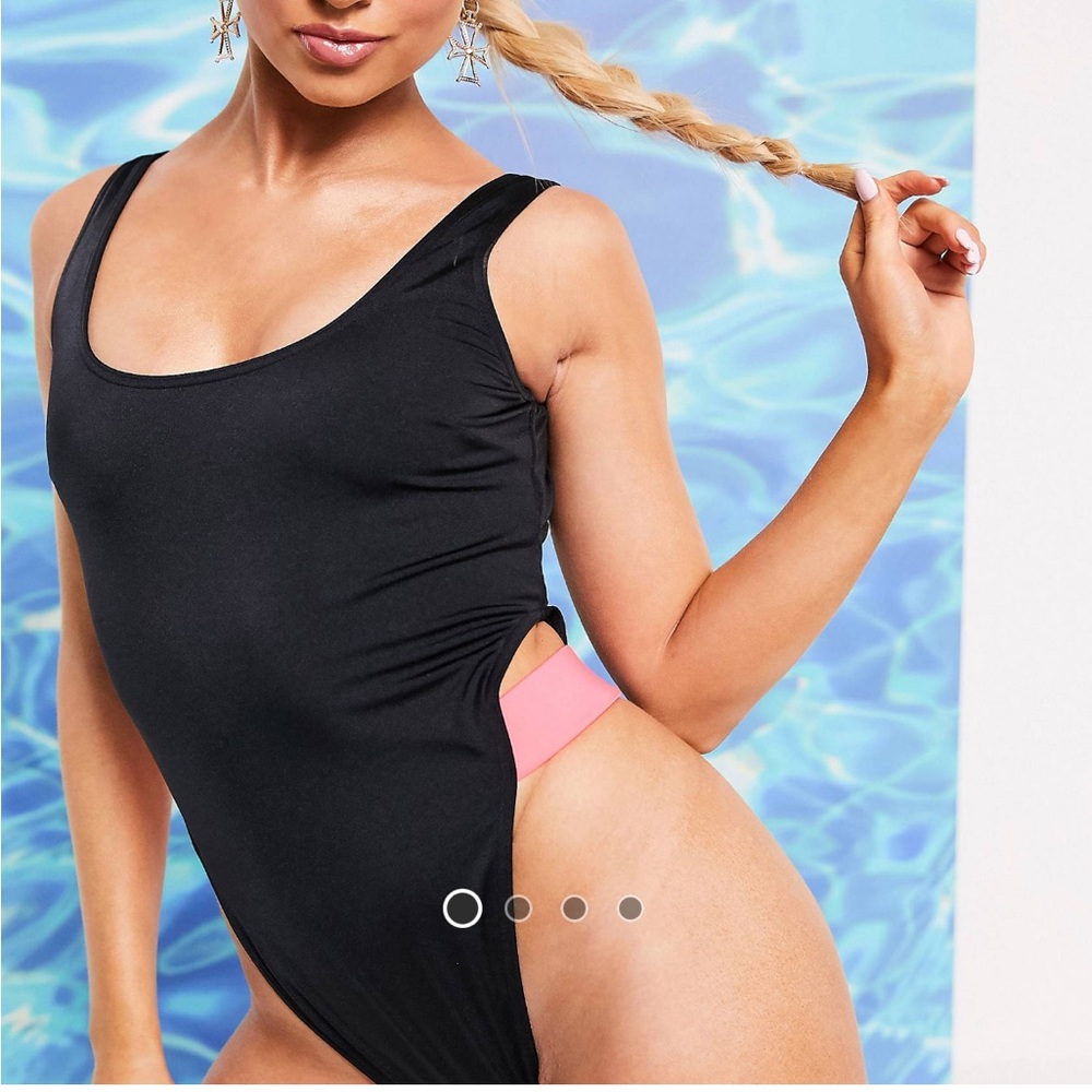 ASOS Design High Leg Black swimsuit US 6